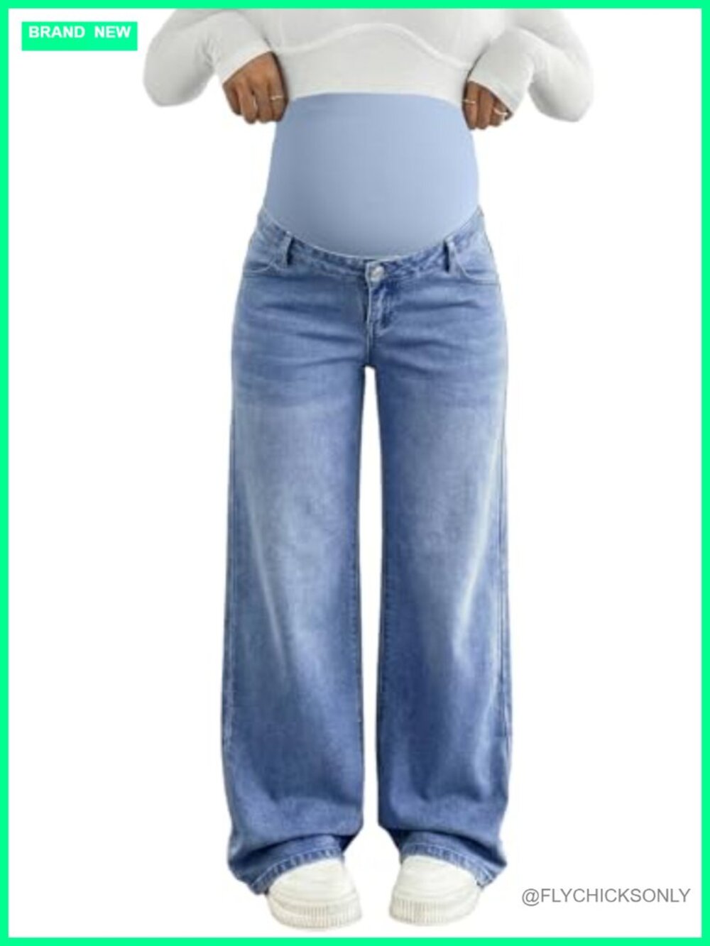 Maternity Jeans Over Belly Wide Leg Pregnancy Pants for Work